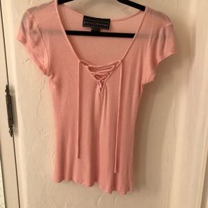 Tilly’s Pink lace up top